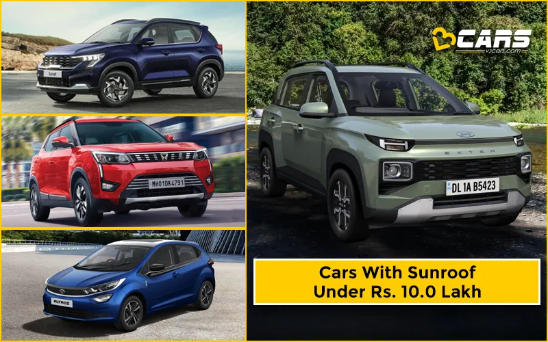 Cars With Sunroof Under Rs. 10 Lakh