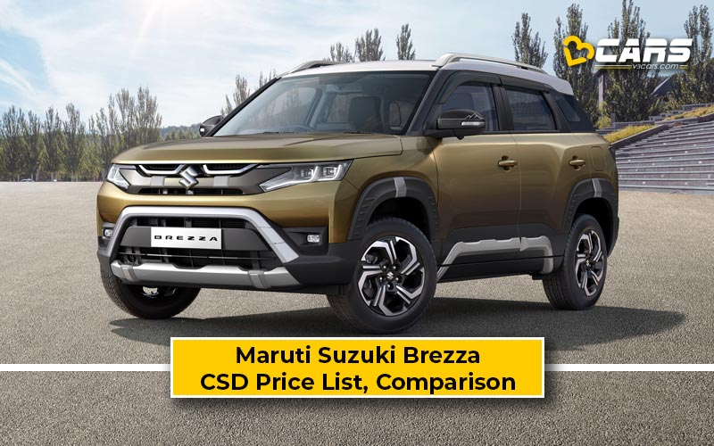 Maruti Suzuki Brezza Csd Price List Comparison W Ex Showroom