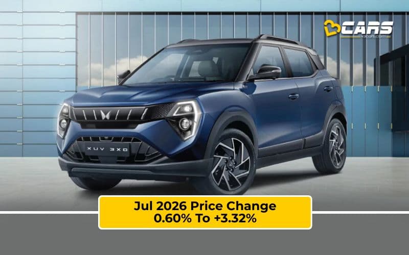 Mahindra XUV 3XO 2026 Jul Price Change — Hiked Up To 30K