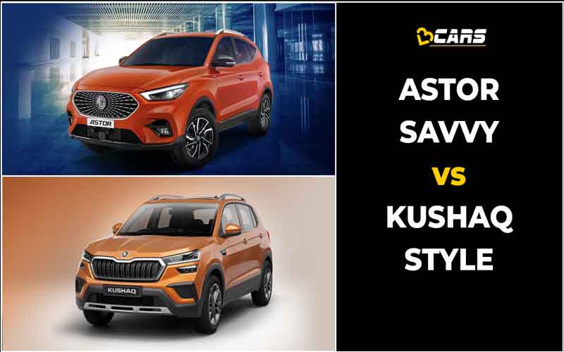 MG Astor Vs Skoda Kushaq - Top Variant Feature, Price, Spec Comparison