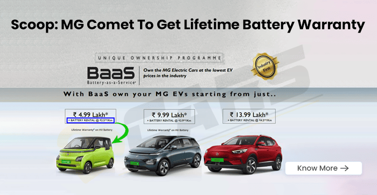 MG Comet EV To Get Lifetime Battery Warranty