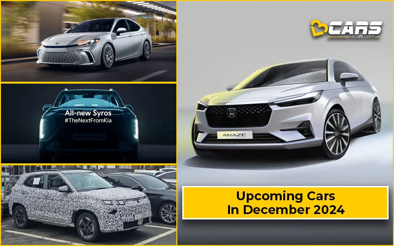 Upcoming Cars In December 2024 - New Honda Amaze, Kia Syros And More