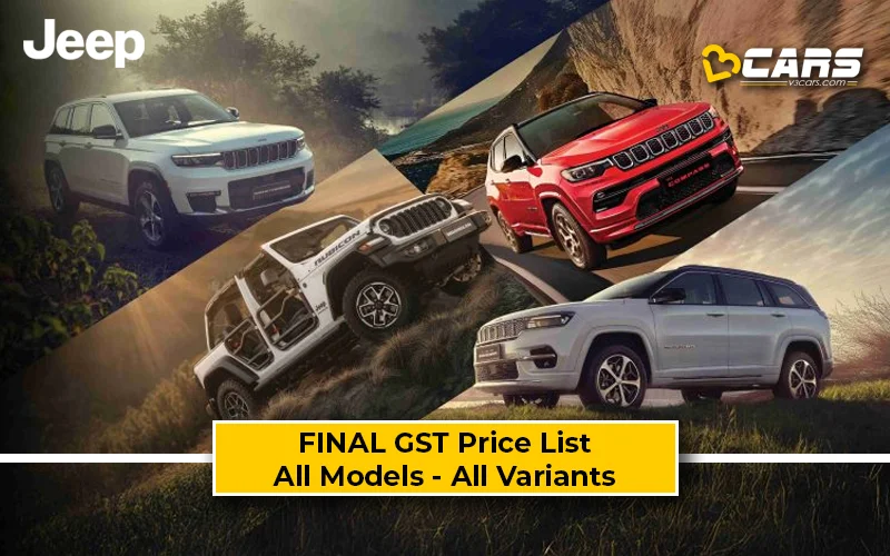 Confirmed Jeep Cars & SUVs GST Price Cuts — All Models & Variants