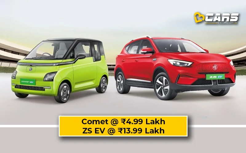 With Battery Subscription, MG Comet Costs Rs. 4.99 Lakh, ZS EV Costs Rs. 13.99 Lakh