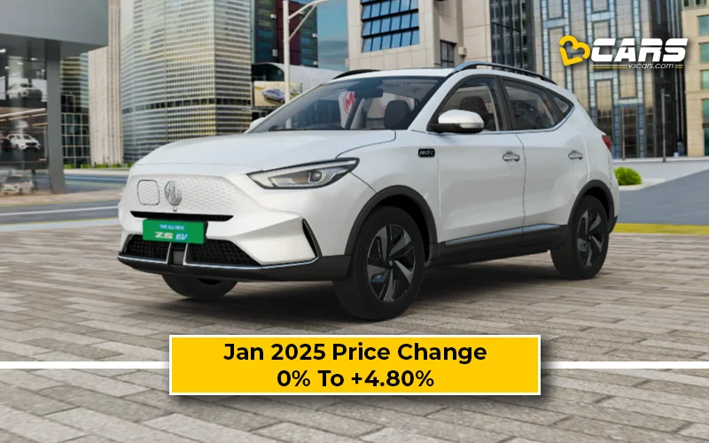 January 2025 MG ZS EV Price Change — Hiked By Up To 1.21 Lakh