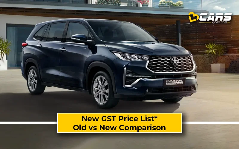 Toyota Innova Hycross — New GST Rate List (Tentative; Sep 22)