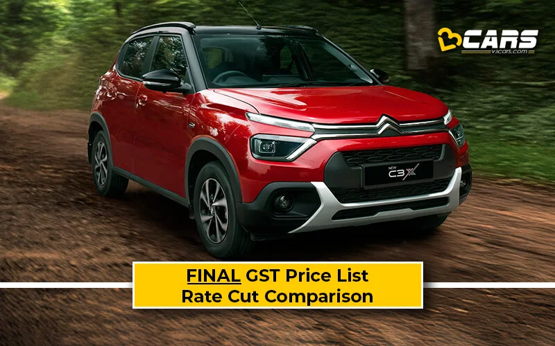 Final Citroen C3X Price List After GST Rate Cut (Confirmed)