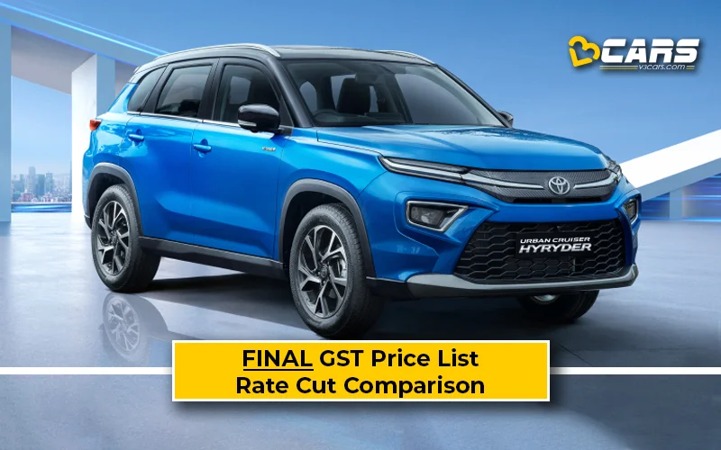 Final Toyota Hyryder Price List After GST Rate Cut (Confirmed)