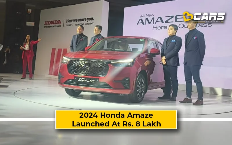 2024 Honda Amaze Launched At Rs. 8 Lakh