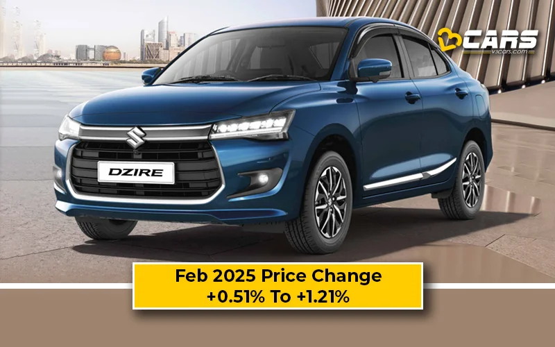 Maruti Dzire 2025 Price Change — Hiked By Up To 10k