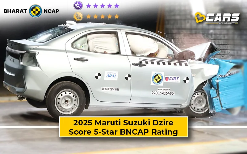 2025 Maruti Dzire First Sedan To Achieve 5-Star Bharat NCAP Rating