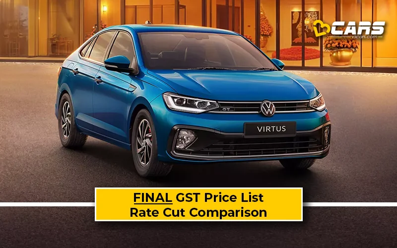Final Volkswagen Virtus Price List After GST Rate Cut (Confirmed)