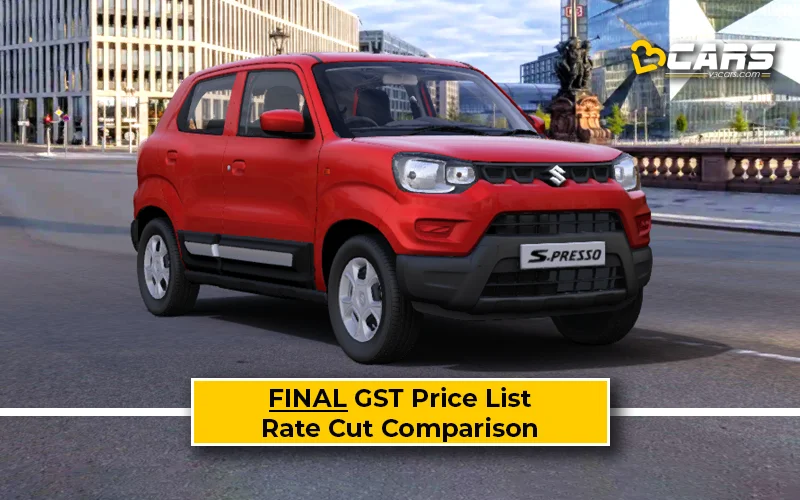Final Maruti S-Presso Price List After GST Rate Cut (Confirmed)
