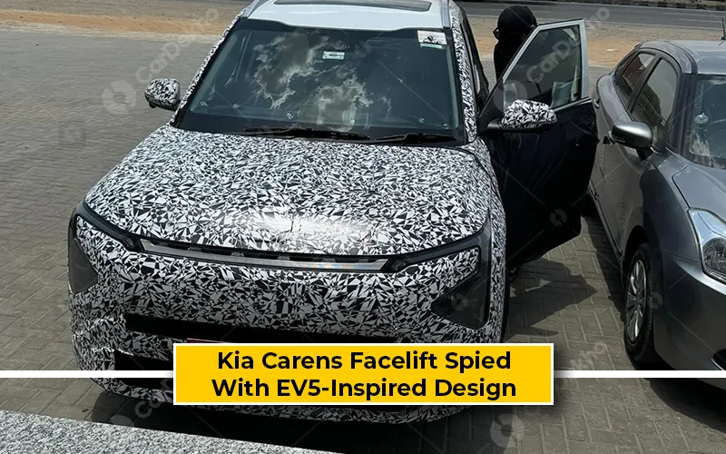 Kia Carens Facelift Spotted With EV5 Inspired Design