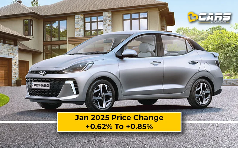 January 2025 Hyundai Aura Price Change — Hiked By Up To 6.3k