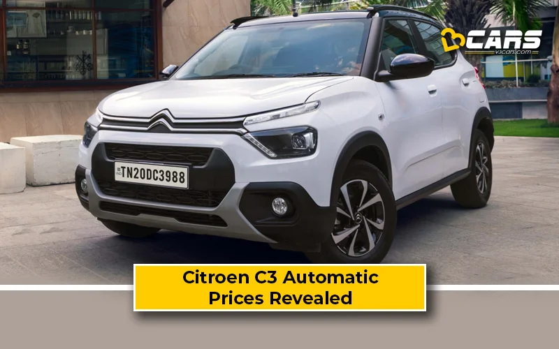 Citroen C3 Automatic Prices Revealed – Available In 4 Variants