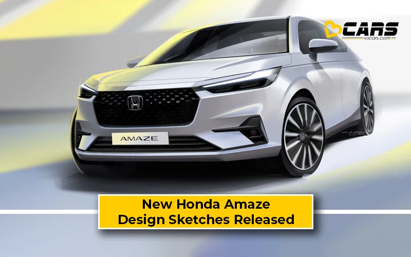 New Honda Amaze Design Sketches Released – Previews Exterior And Interior Of Dzire 2024 Rival