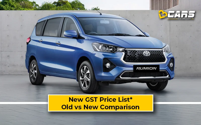 Toyota Rumion — New GST Rate List