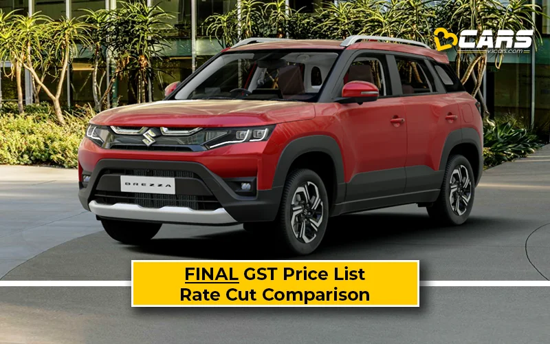 Final Maruti Brezza Price List After GST Rate Cut (Confirmed)