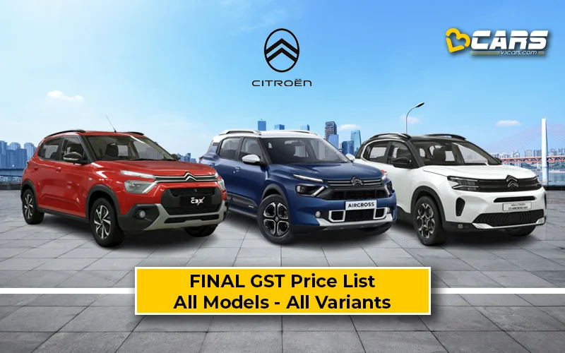 Confirmed Citroen Cars & SUVs GST Price Cuts — All Models & Variants