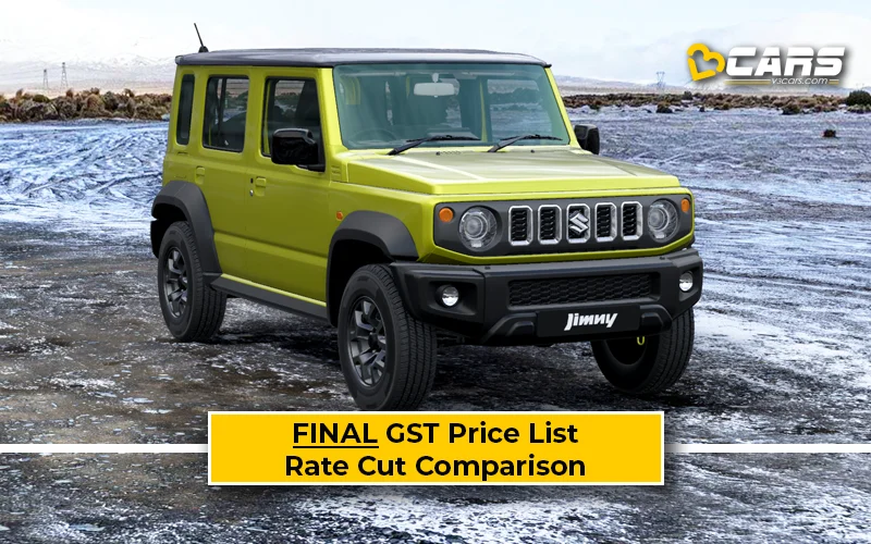 Final Maruti Jimny Price List After GST Rate Cut (Confirmed)