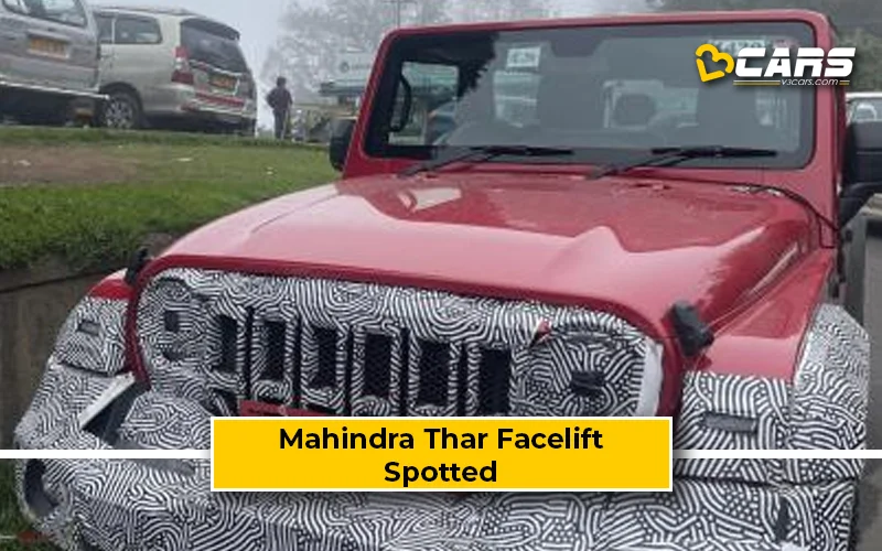 Mahindra Thar 3 Door Facelift Spied Ahead Of Launch