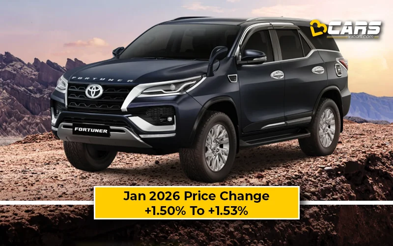 First Spot: Toyota Fortuner 2026 Jan Price Change — Hiked Up To 74k