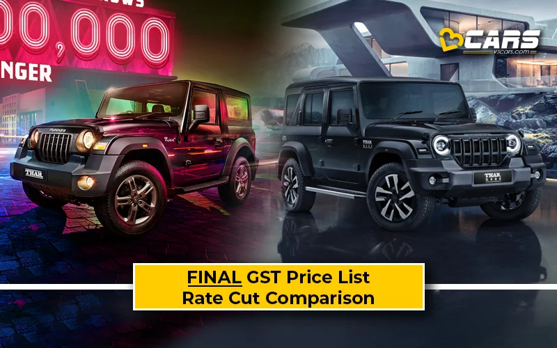 Final Mahindra Thar & Thar Roxx Price List After GST Rate Cut
