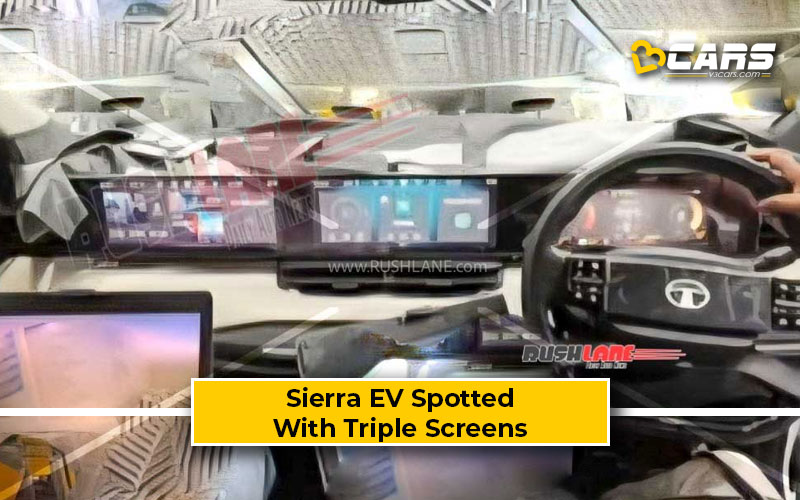 Tata Sierra EV Spied With Triple Screen Setup