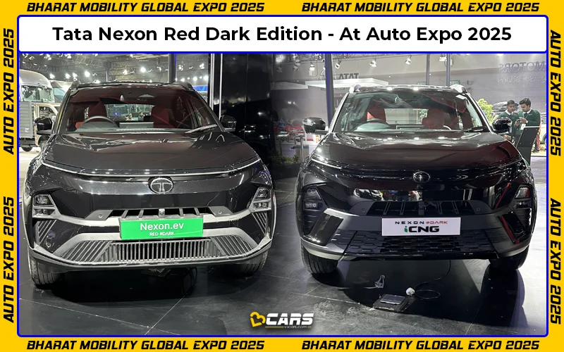 Mobility Expo 2025: Tata Nexon EV, Nexon CNG Red Dark Showcased