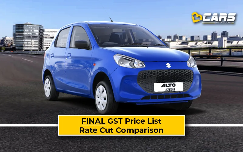 Final Maruti Alto Price List After GST Rate Cut (Confirmed)