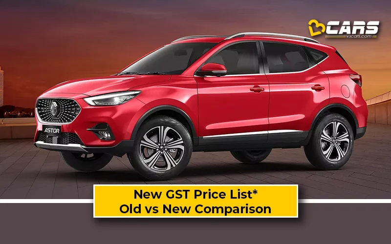 MG Astor — New GST Rate List