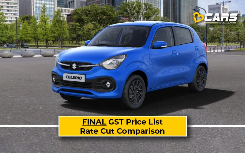Final Maruti Celerio Price List After GST Rate Cut (Confirmed)