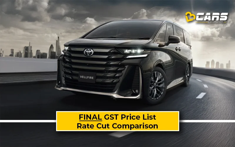 Final Toyota Vellfire Price List After GST Rate Cut (Confirmed)