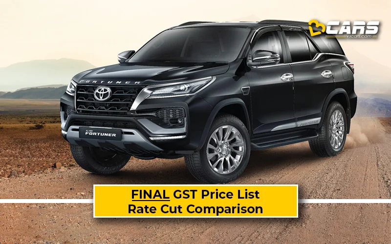 Final Toyota Fortuner Price List After GST Rate Cut (Confirmed)