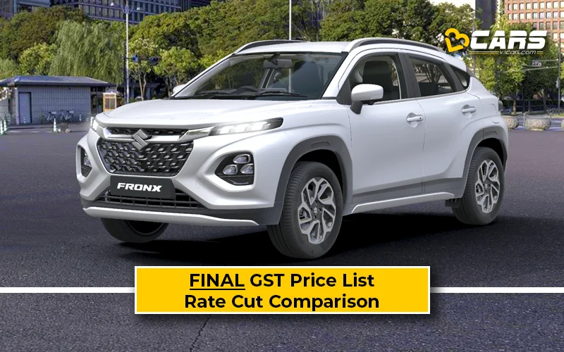 Final Maruti Fronx Price List After GST Rate Cut (Confirmed)