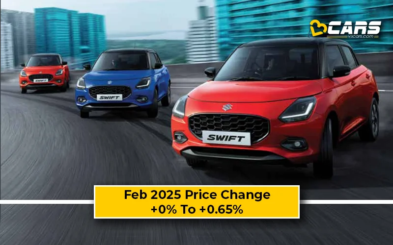 Maruti Swift 2025 Price Change — Hiked By Up To 5k