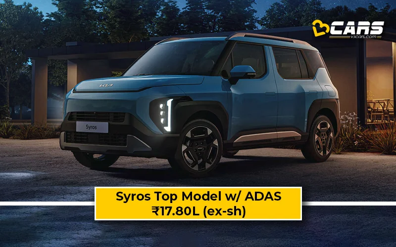 2025 Kia Syros Launched At Rs. 9.0 Lakh Starting Price — Top Model Rs. 17.80 Lakh (Ex-Showroom)