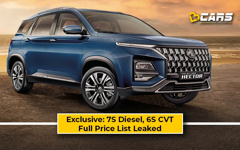 Exclusive: MG Hector Plus Diesel & Lower Variants Ex-Sh Price Leaked