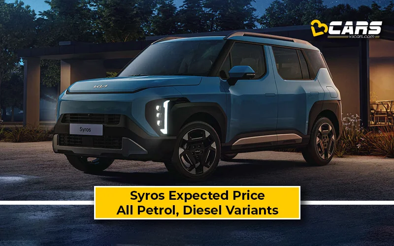 2025 Kia Syros Price Expectation: With Logic - Petrol, Diesel Variant