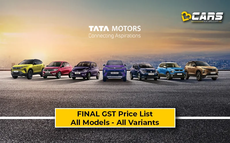 Confirmed Tata Cars & SUVs GST Price Cuts — All Models & Variants