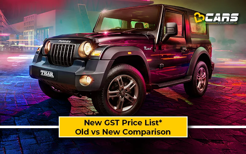 Mahindra Thar — New GST Rate List