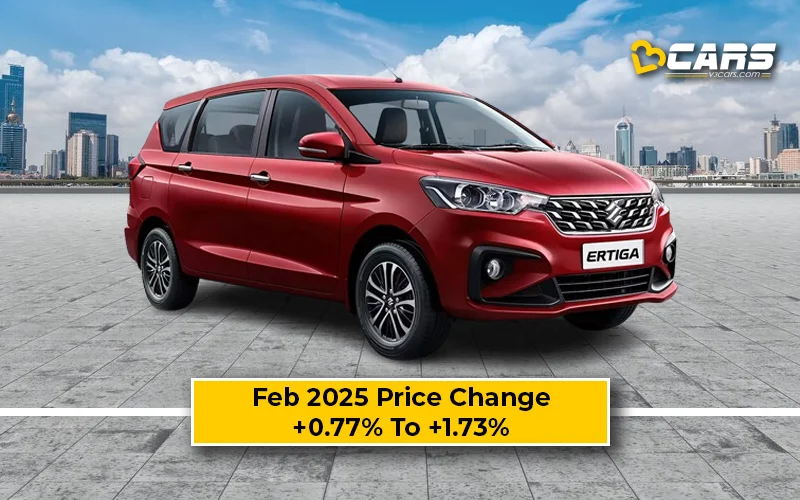 Maruti Ertiga 2025 Price Change — Hiked By Up To 15k