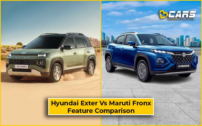 Hyundai Exter Vs Fronx Maruti Nexa Feature Comparison