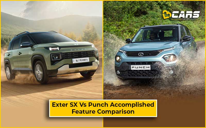 Hyundai Exter Sx Vs Tata Punch Accomplished Feature Comparison